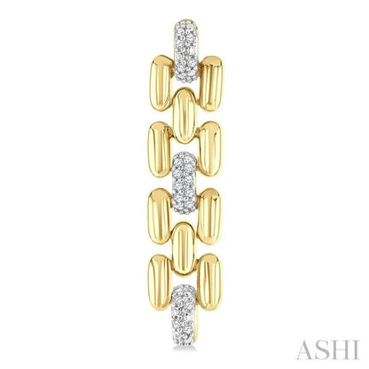 Gold Vermeil Bold Panther Link Diamond Fashion Earrings