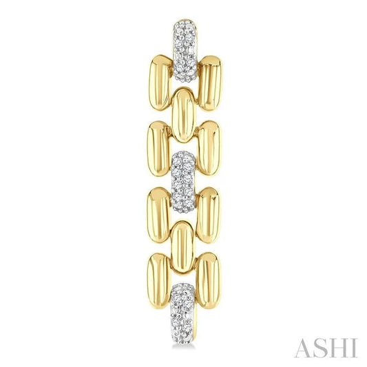 Gold Vermeil Bold Panther Link Diamond Fashion Earrings
