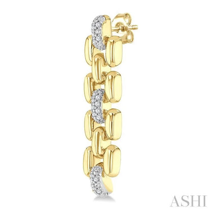 Gold Vermeil Bold Panther Link Diamond Fashion Earrings