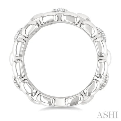Silver Bold Panther Link Diamond Fashion Ring