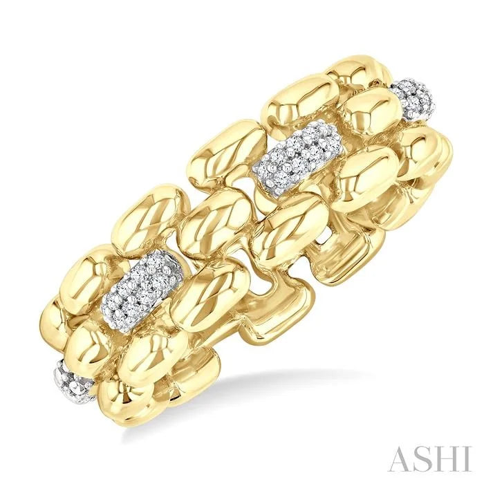 Gold Vermeil Bold Panther Link Diamond Fashion Ring