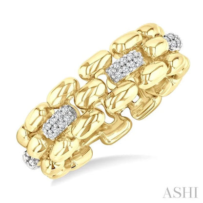 Gold Vermeil Bold Panther Link Diamond Fashion Ring