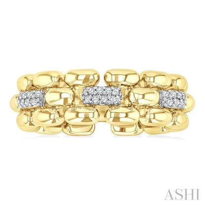 Gold Vermeil Bold Panther Link Diamond Fashion Ring