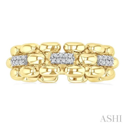 Gold Vermeil Bold Panther Link Diamond Fashion Ring