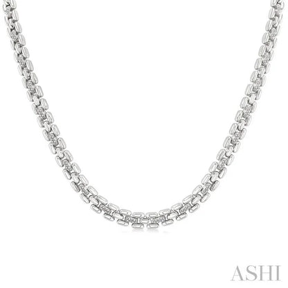 Silver Bold Panther Link Diamond Fashion Necklace