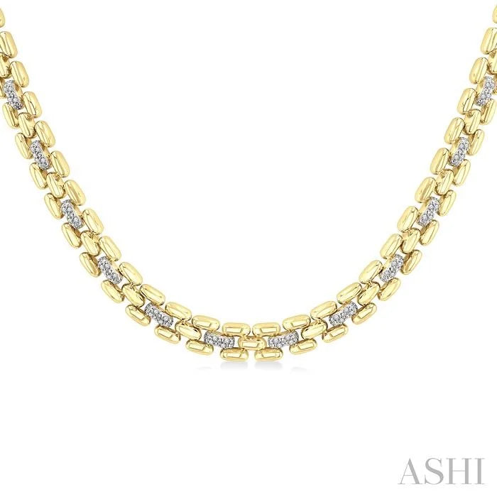 Gold Vermeil Bold Panther Link Diamond Fashion Necklace