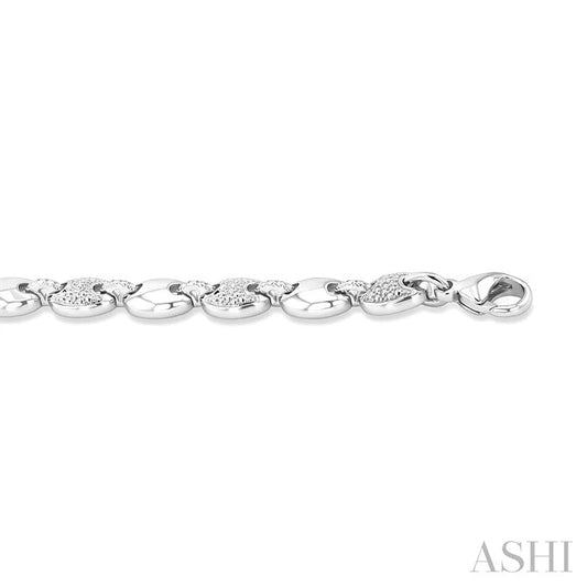 Silver Bold Mariner Link Diamond Fashion Bracelet