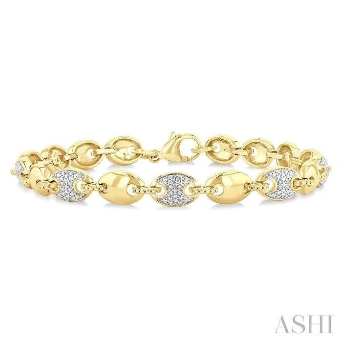 Gold Vermeil Bold Mariner Link Diamond Fashion Bracelet