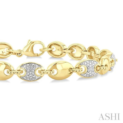 Gold Vermeil Bold Mariner Link Diamond Fashion Bracelet