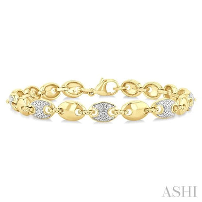 Gold Vermeil Bold Mariner Link Diamond Fashion Bracelet