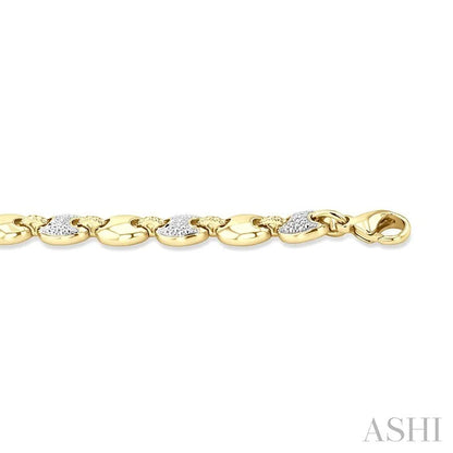 Gold Vermeil Bold Mariner Link Diamond Fashion Bracelet