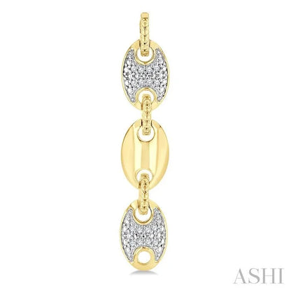Gold Vermeil Bold Mariner Link Diamond Fashion Earrings