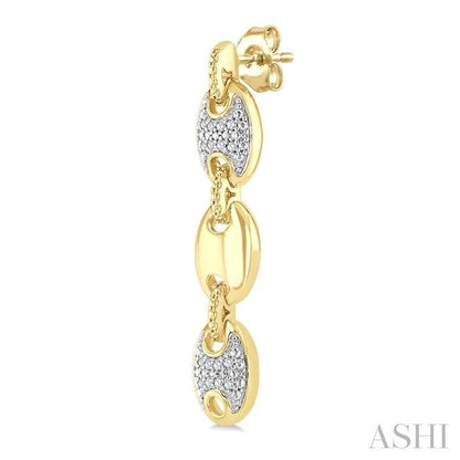 Gold Vermeil Bold Mariner Link Diamond Fashion Earrings