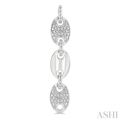 Silver Bold Mariner Link Diamond Fashion Earrings