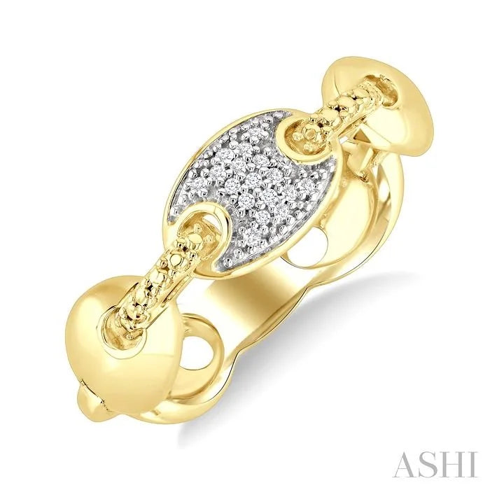 Gold Vermeil Bold Mariner Link Diamond Fashion Ring