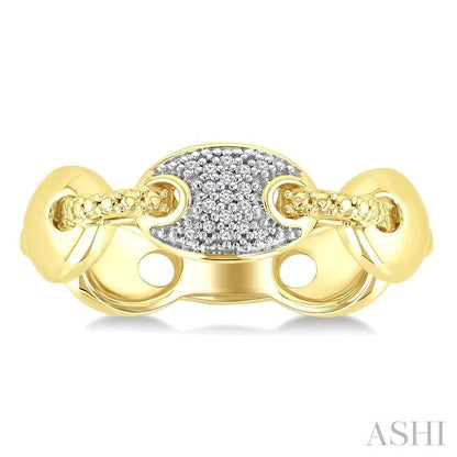 Gold Vermeil Bold Mariner Link Diamond Fashion Ring