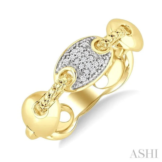 Gold Vermeil Bold Mariner Link Diamond Fashion Ring