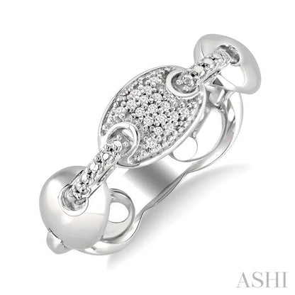 Silver Bold Mariner Link Diamond Fashion Ring