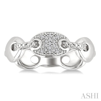 Silver Bold Mariner Link Diamond Fashion Ring