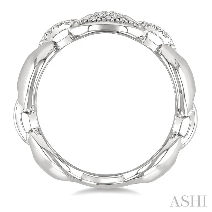 Silver Bold Mariner Link Diamond Fashion Ring