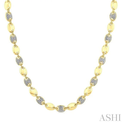 Gold Vermeil Bold Mariner Link Diamond Fashion Necklace