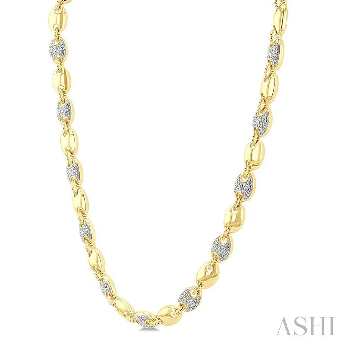 Gold Vermeil Bold Mariner Link Diamond Fashion Necklace