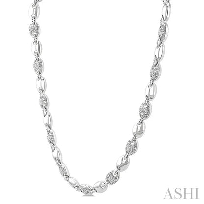 Silver Bold Mariner Link Diamond Fashion Necklace