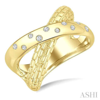 Gold Vermeil Bold Criss Cross Diamond Ring
