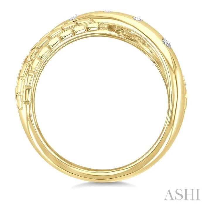 Gold Vermeil Bold Criss Cross Diamond Ring