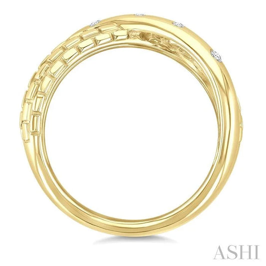 Gold Vermeil Bold Criss Cross Diamond Ring