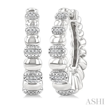 Silver Bold Diamond Hoop Fashion Earrings
