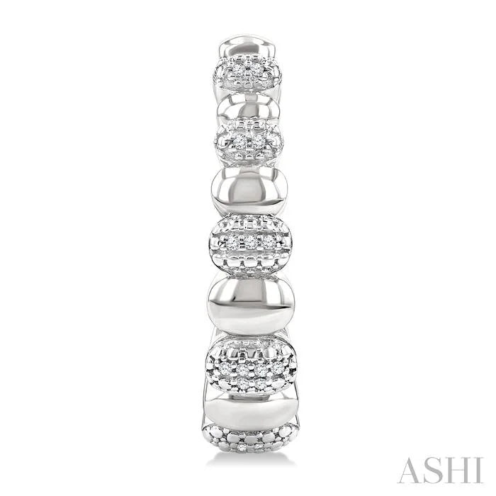 Silver Bold Diamond Hoop Fashion Earrings