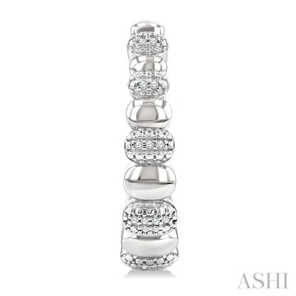 Silver Bold Diamond Hoop Fashion Earrings