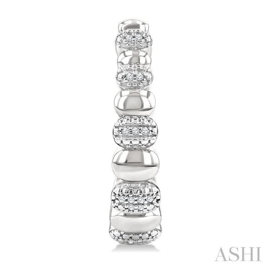 Silver Bold Diamond Hoop Fashion Earrings