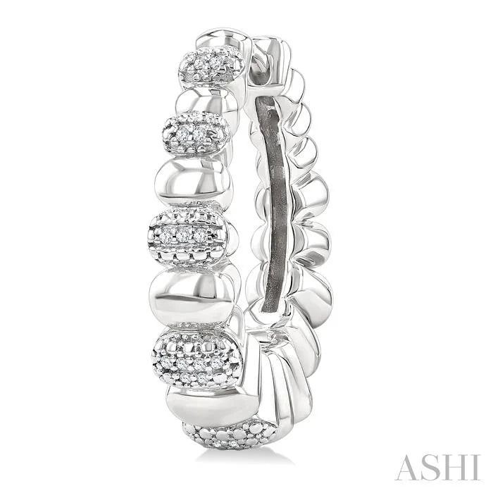 Silver Bold Diamond Hoop Fashion Earrings