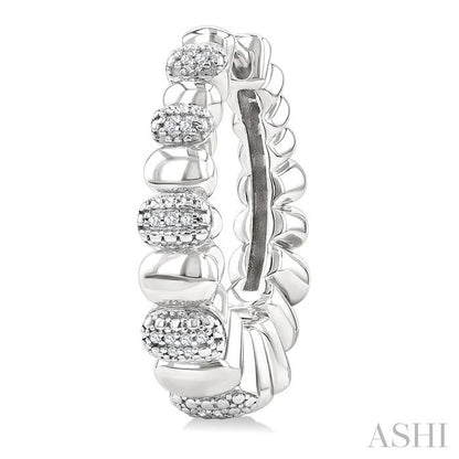 Silver Bold Diamond Hoop Fashion Earrings