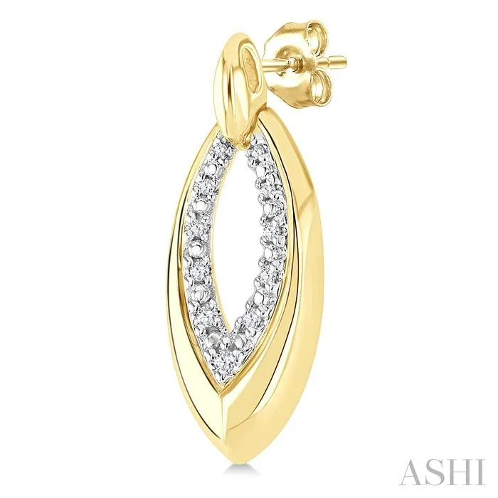 Gold Vermeil Bold Marquise Shape Diamond Fashion Earrings