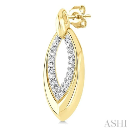 Gold Vermeil Bold Marquise Shape Diamond Fashion Earrings