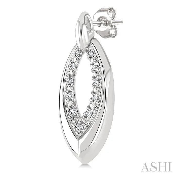 Silver Bold Marquise Shape Diamond Fashion Earrings