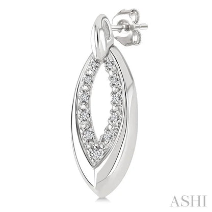 Silver Bold Marquise Shape Diamond Fashion Earrings
