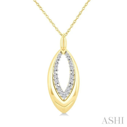 Gold Vermeil Bold Marquise Shape Diamond Fashion Pendant