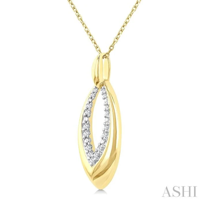 Gold Vermeil Bold Marquise Shape Diamond Fashion Pendant