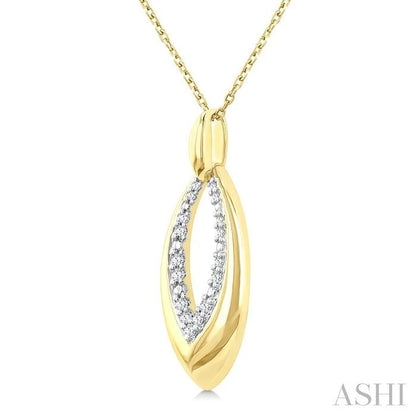 Gold Vermeil Bold Marquise Shape Diamond Fashion Pendant