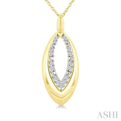 Gold Vermeil Bold Marquise Shape Diamond Fashion Pendant