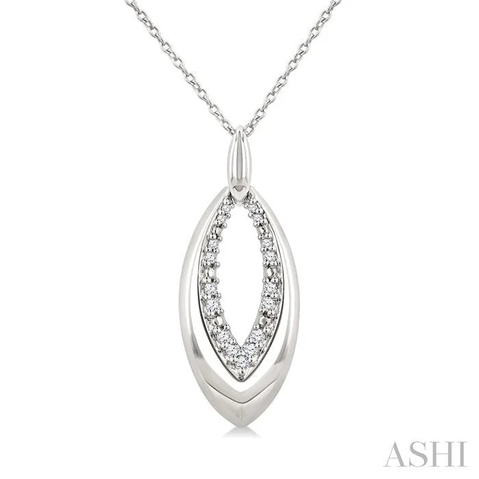 Silver Bold Marquise Shape Diamond Fashion Pendant