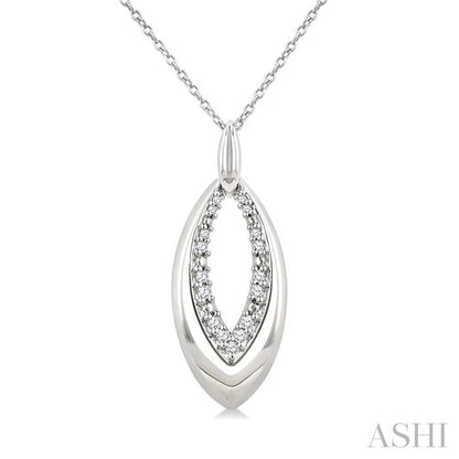 Silver Bold Marquise Shape Diamond Fashion Pendant