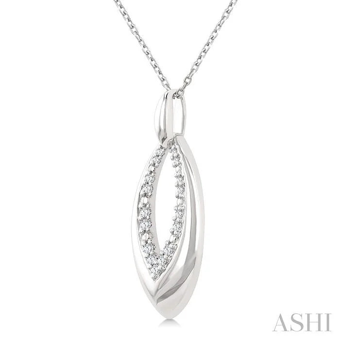 Silver Bold Marquise Shape Diamond Fashion Pendant