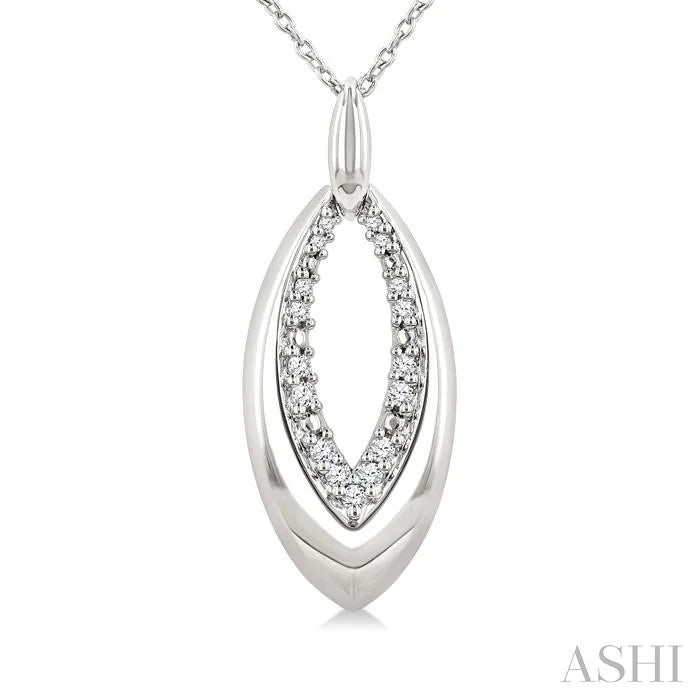 Silver Bold Marquise Shape Diamond Fashion Pendant
