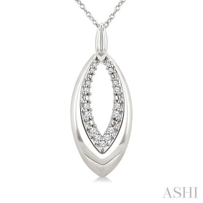 Silver Bold Marquise Shape Diamond Fashion Pendant