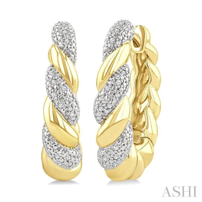 Gold Vermeil Bold Rope Diamond Fashion Earrings